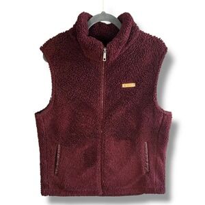 Sage Collective Womens‎ Fleece Vest Size L Burgundy
